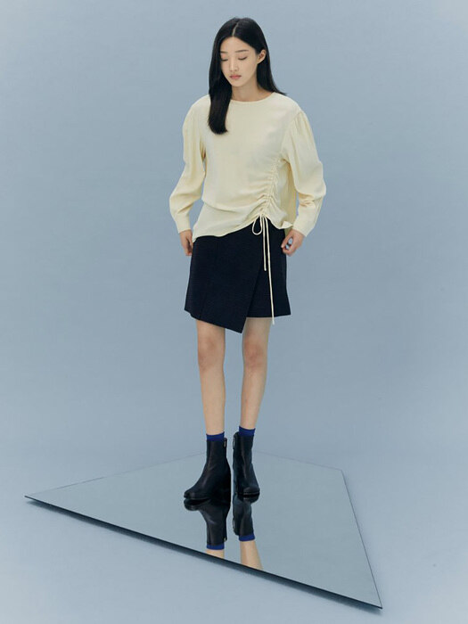 Unbalance Big Pocket Mini Skirt - Navy (KE0827M04R)