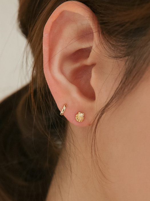 18k gf shell mini earrings (14k 골드필드)