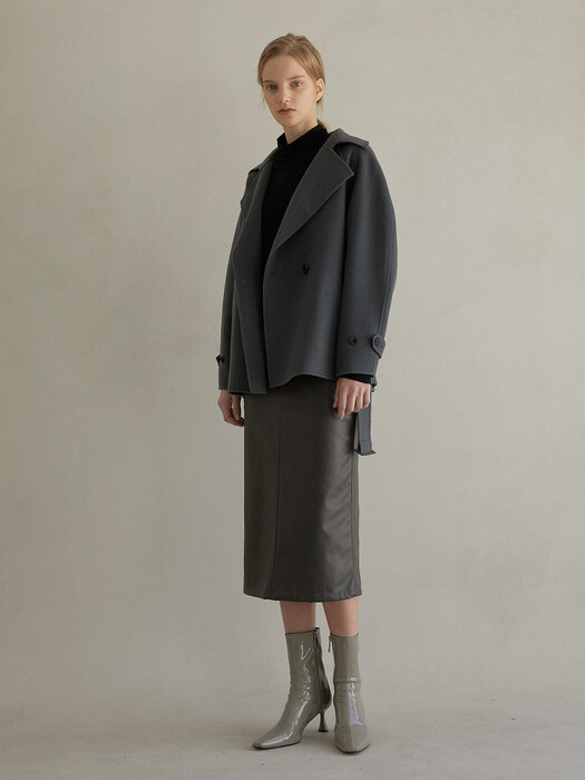 DEE _ HANDMADE SHORT TRENCH & CURVED SLEEVE COAT _CHACOL