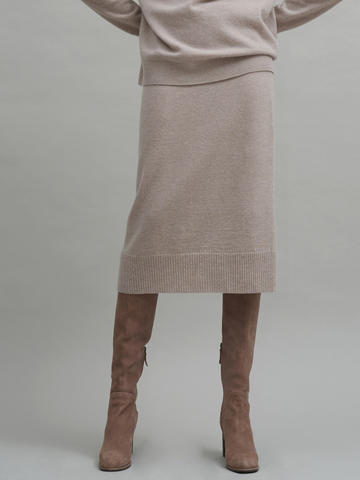 Cashmere Blend Wholegarments H line Skirt