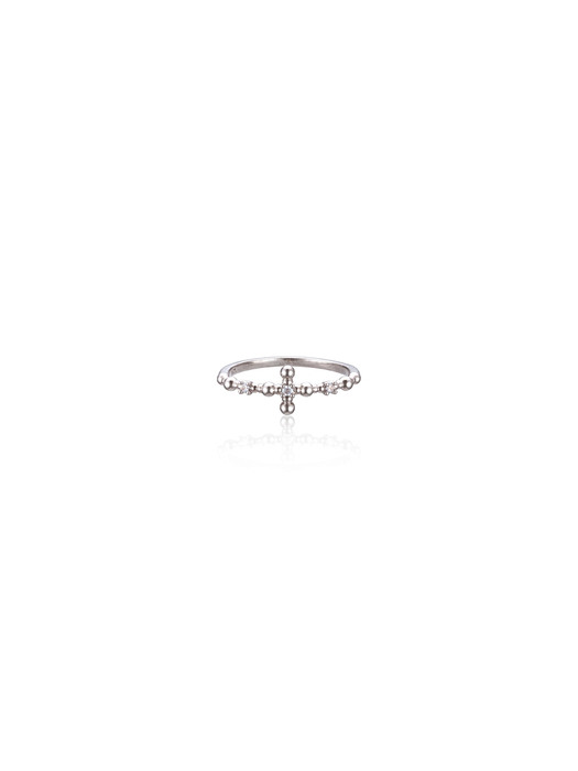 [silver925]cubic cross ring