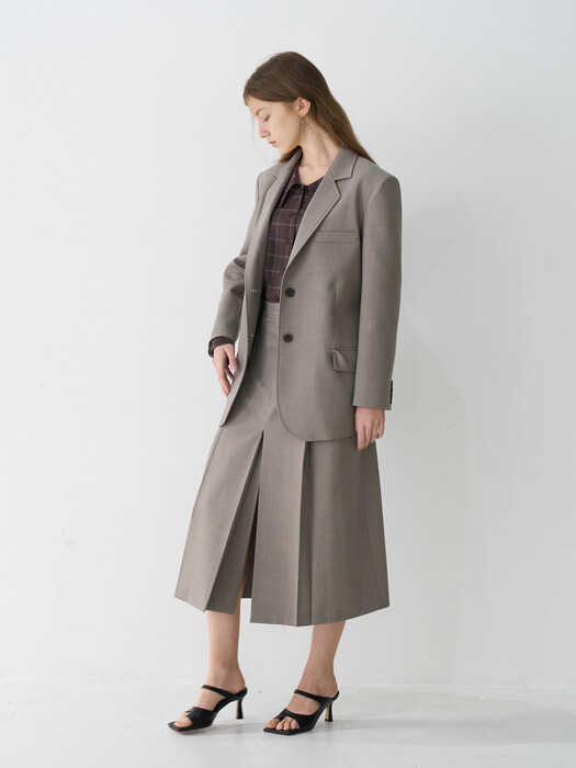21 SPRING_Ultimate Gray Slit Midi Skirt  