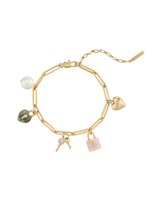 Heart Lock Charm Bracelet_BR1023