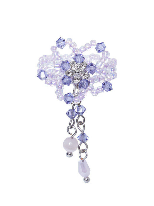 Lily ``drop`` Beads Ring (Lavender)