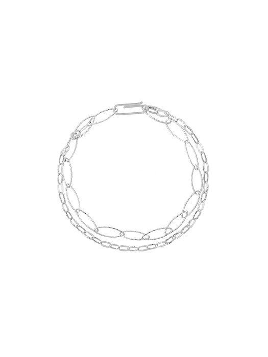 [Silver925] layered two chain bracelet