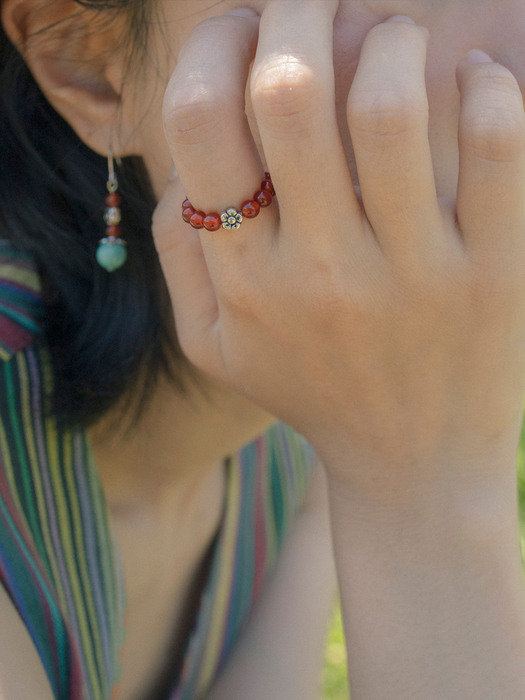 Oriental gemstone ring (2colors)