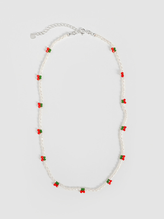cherry pearl necklace (RED)