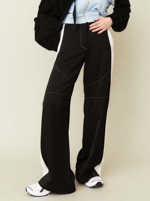 Divide Satin Pants Black