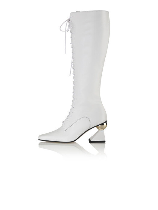 Hailey Lace-up Long Boots / 21AW-B570 / WHITE