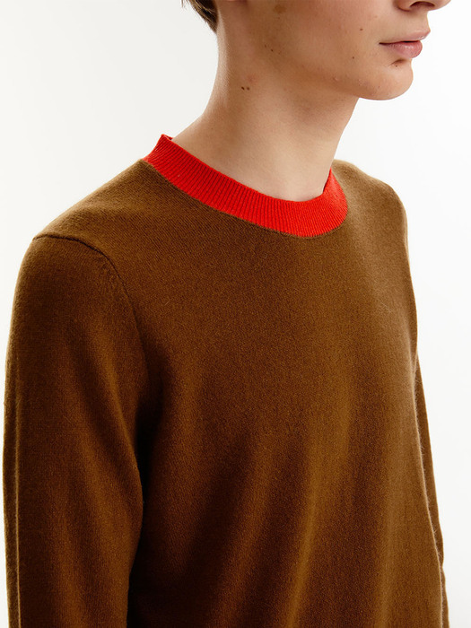 KONTRA PULLOVER_BROWN&RED