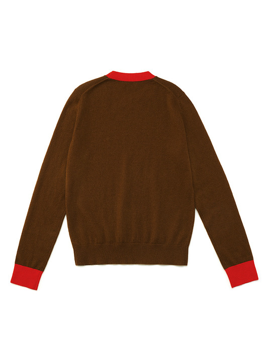 KONTRA PULLOVER_BROWN&RED