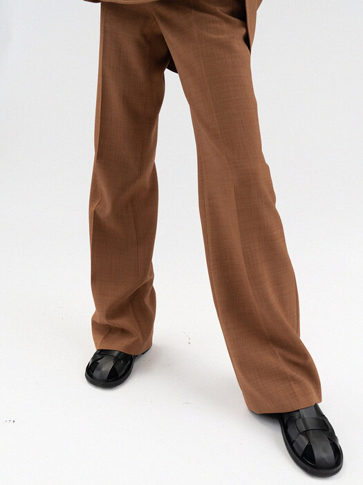 semi-wide pants (camel)