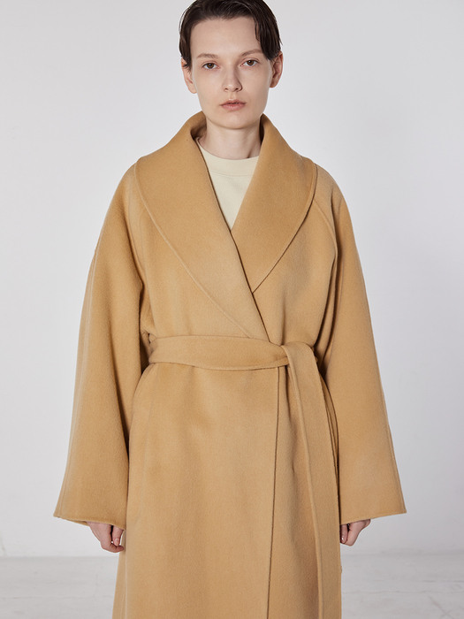 TOF CASHMERE SHAWL COLLAR COAT [HAND MADE] CAMEL