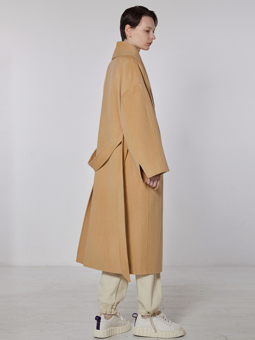 TOF CASHMERE SHAWL COLLAR COAT [HAND MADE] CAMEL