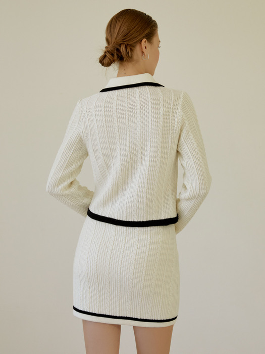 Tweed pocket knit cardigan (ivory)