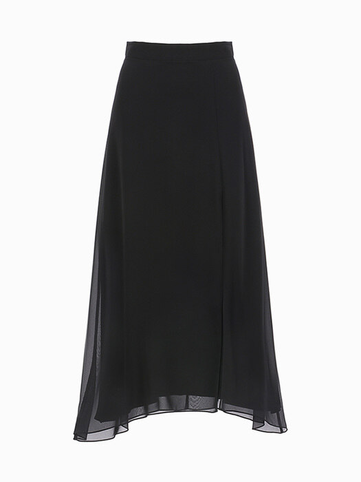 Elin Flare Slit Skirt (Black)