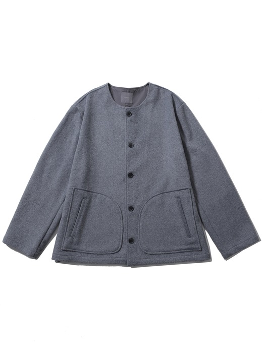 RANCH WOOL BLENDED CARDIGAN JACKET (ASH BLUE)