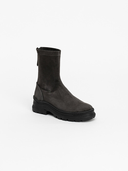 Fensa Trek-sole Soft Boots in Charcoal Grey Suede