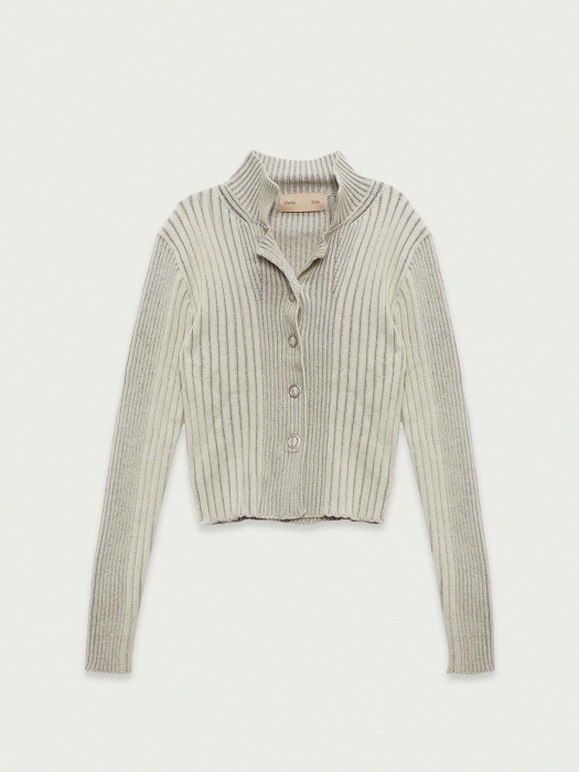 SNAP COLLAR KNIT CARDIGAN IN OLIVE