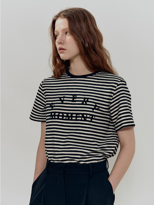 EVERY MOMENT short sleeved T-shirt - BLACK STRIPE (HSTS2BH52BA)