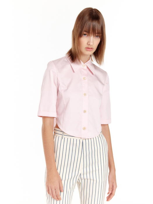 URIAH Crop Shirt - Light Pink