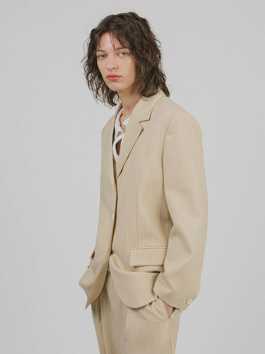 Agreste Oversized 3BTN Blazer - Wool Pin Stripe