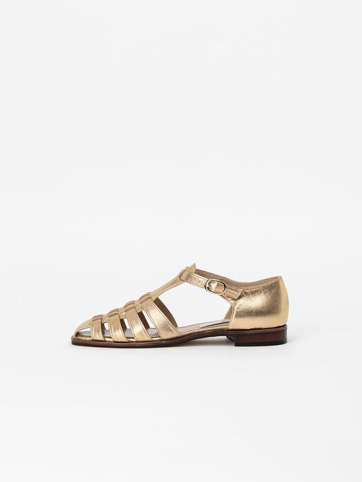 Solarin Gladiator Loafer Sandals in Yellow Gold