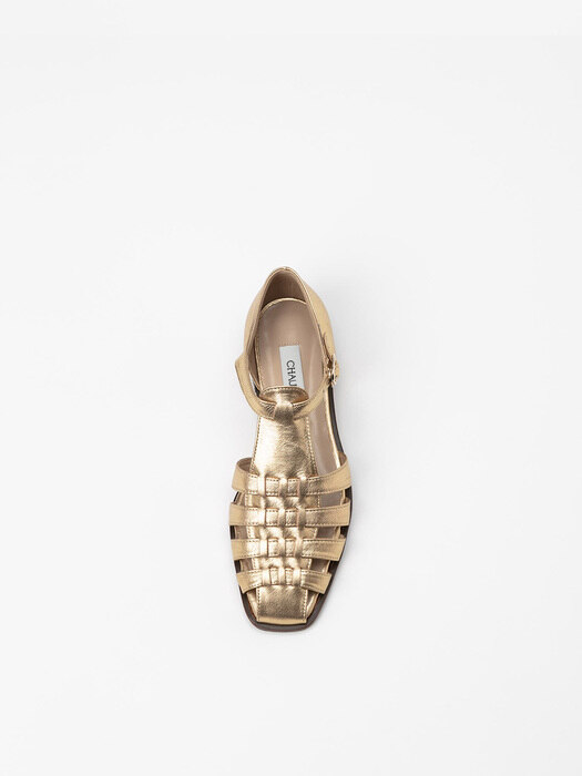 Solarin Gladiator Loafer Sandals in Yellow Gold