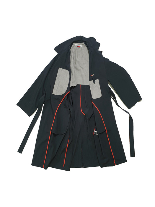 LIGHT FEATHER TRENCH COAT_NAVY