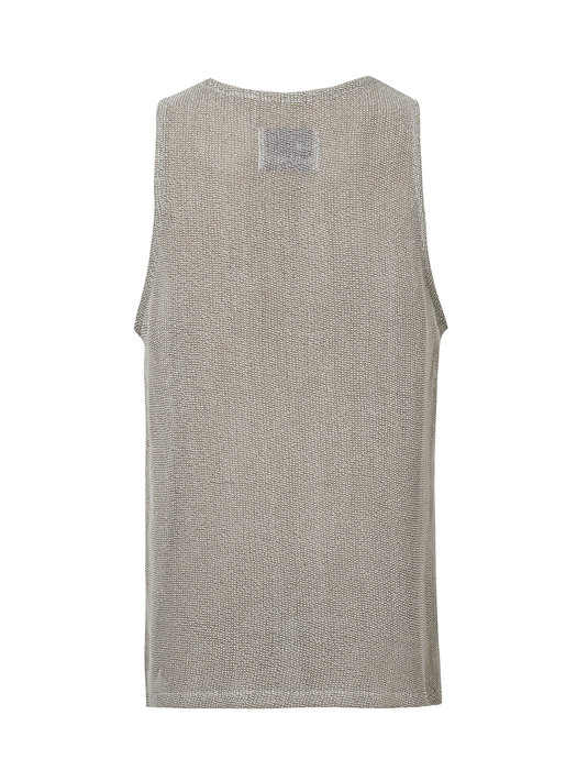 SS22 bluesf tweed mesh sleeveless shirt