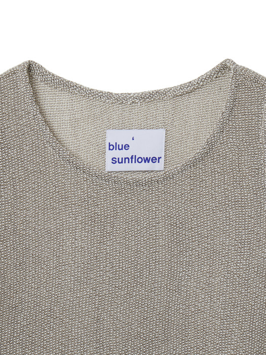SS22 bluesf tweed mesh sleeveless shirt