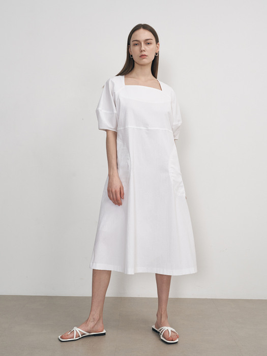 BALLOON DRESS(SHORT)_WHITE