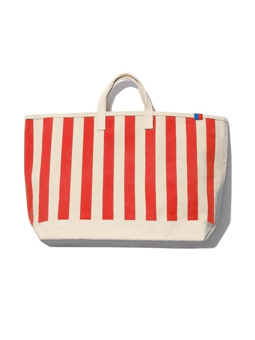 THE ALL OVER STRIPED TOTE - CANVAS/POPPY