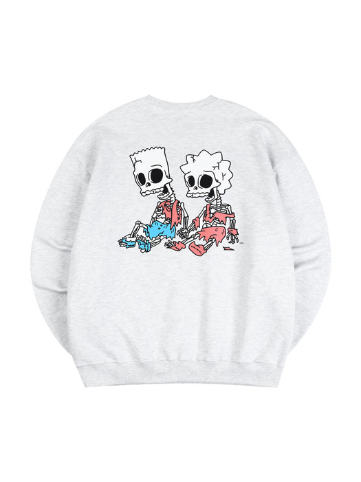 Skeleton brother and sister crewneck LS 멜란지그레이