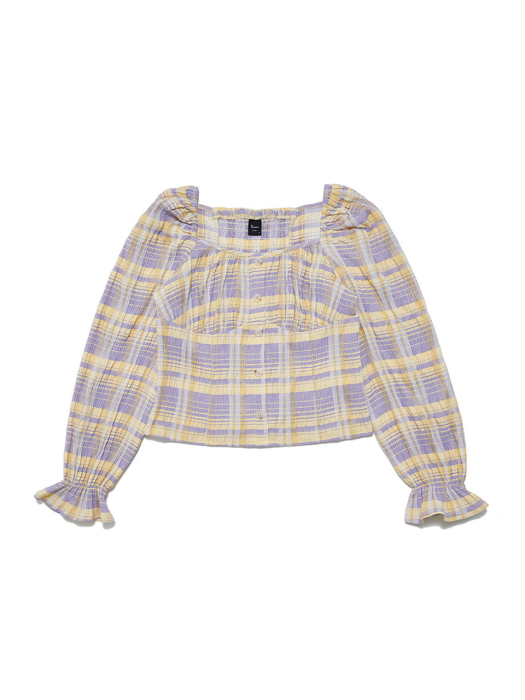 스모킹 셔링 체크 블라우스 SMOKING SHIRRING CHECK BLOUSE