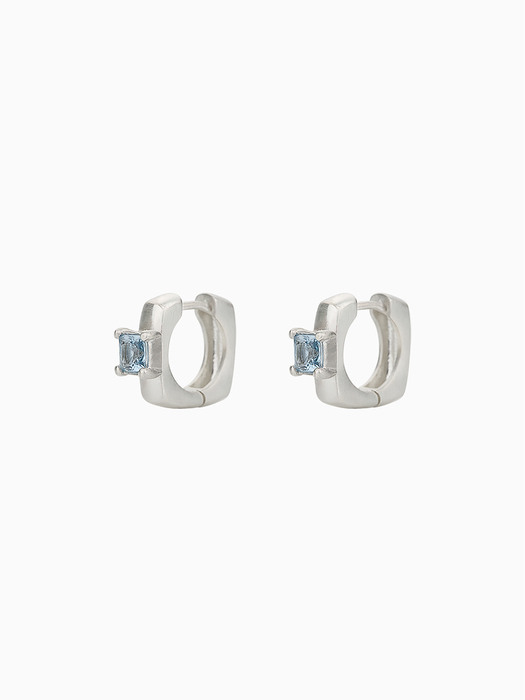 MOMO Earrings (Mist) 모모 스퀘어 링 귀걸이 (실버 925)