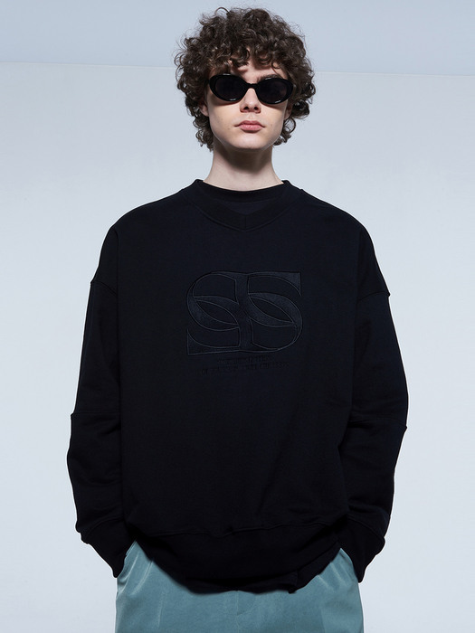 Symbol V-neck Sweatshirt Black
