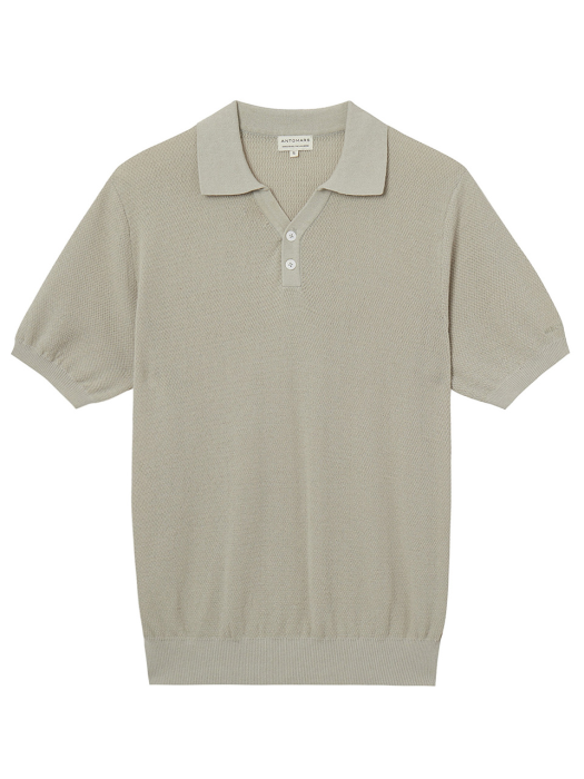 VACATION KNIT BUTTON POLO Men - Leaf Grey