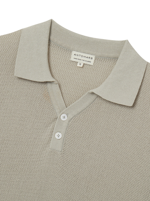 VACATION KNIT BUTTON POLO Men - Leaf Grey