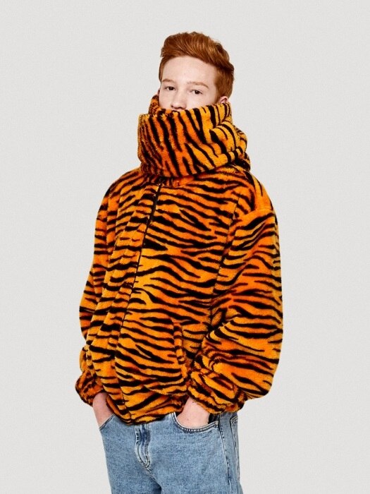 [리퍼브세일] TIGER FUR PATTERN JK (ORANGE)