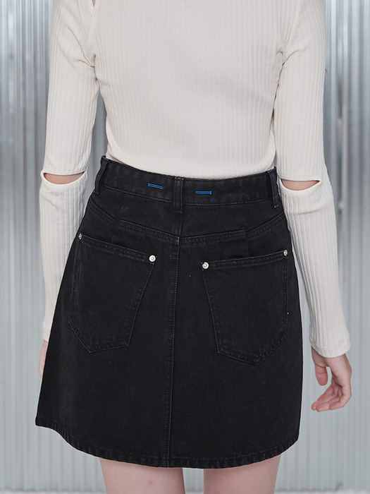 Signature Mini Denim Skirt  Black (KE2827M515)