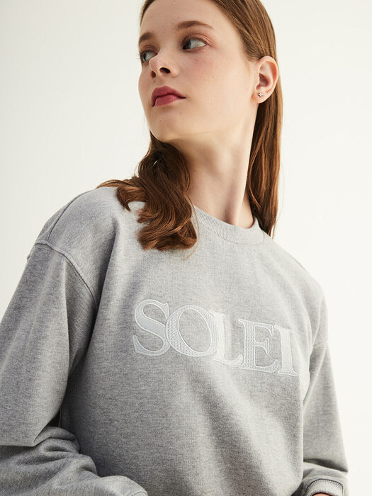 Luster Soleil Crop Sweatshirts [Melange Grey]