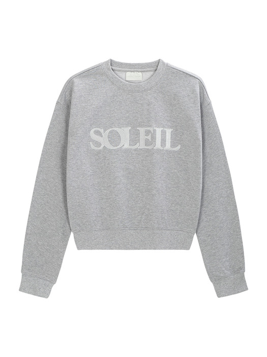 Luster Soleil Crop Sweatshirts [Melange Grey]