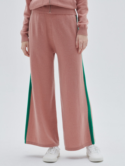 [M23WPN019] Side color line pants (Apricoat)