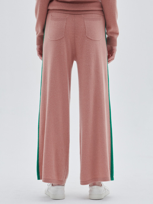 [M23WPN019] Side color line pants (Apricoat)