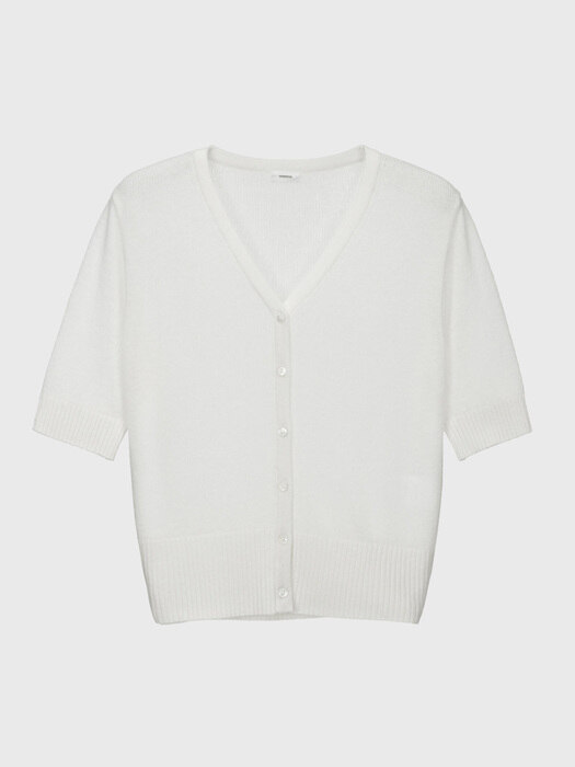 Cashmere short sleeve cardigan (4COLOR)