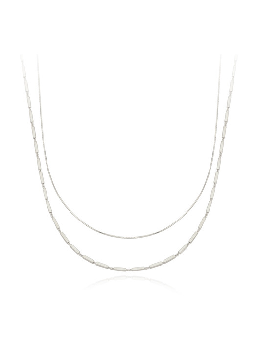 [단독][silver925]stick layered necklace