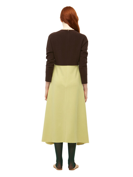 Signature Two Block Dress_Espresso+Lime Punch