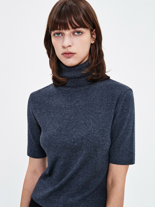 MERINOWOOL-BLEND TURTLENECK KNIT GREY