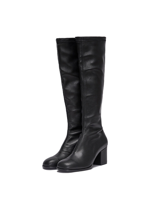VENDA Paneled Leather Boots - Black